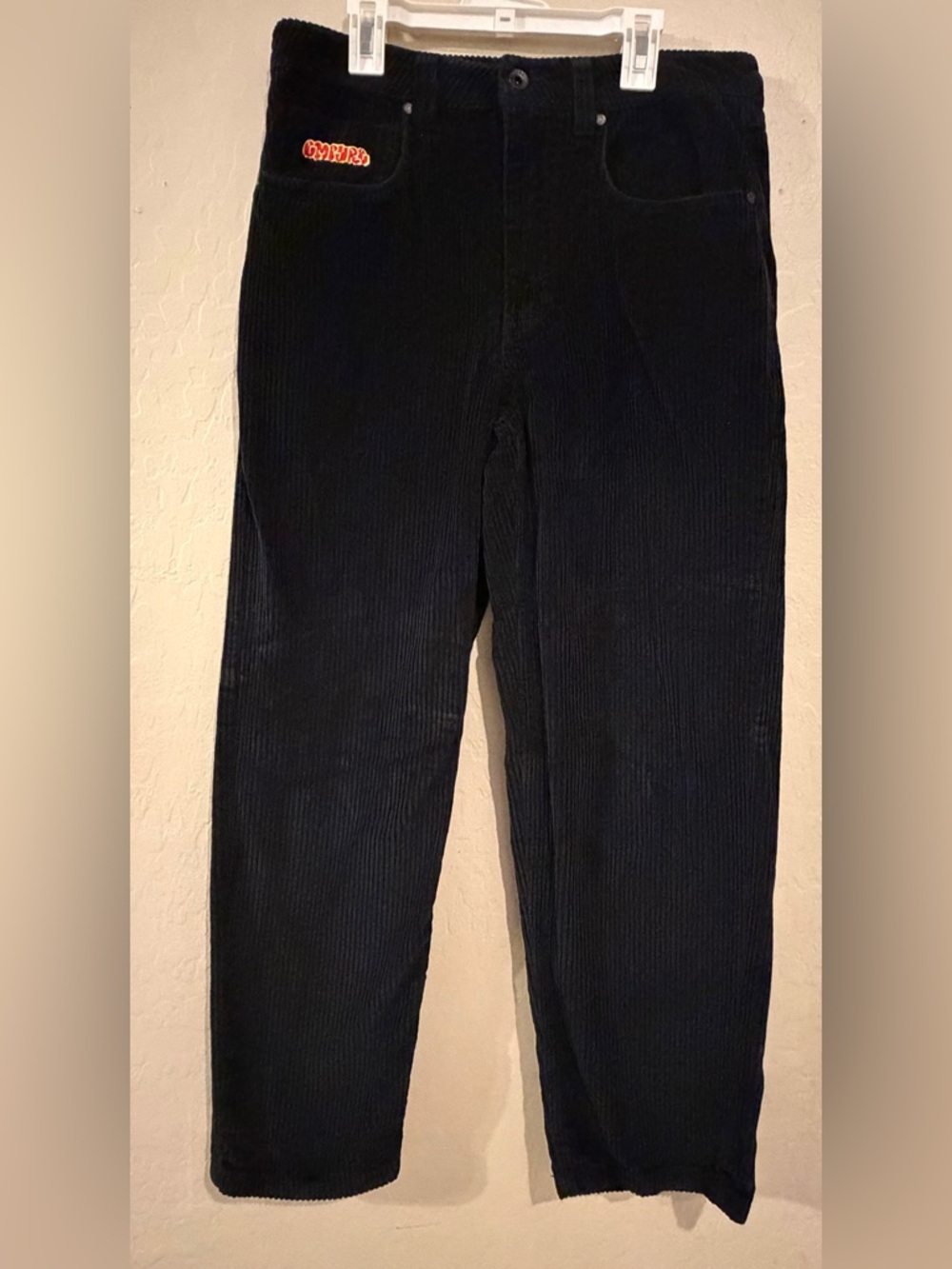 Empyre Black Corduroy Skate Pants Baggy Y2K Skater Streetwear Men’s Size 28